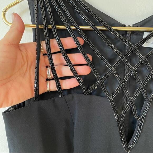 Niteline by Della Roufogali Black Beaded Sheath Dress LBD Cocktail Dress 4 - Picture 3 of 7